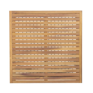 English Elm Outdoor Acacia Slatted Patio Table with Woven Rope Shelf for Coastal Lounging N768P410982L
