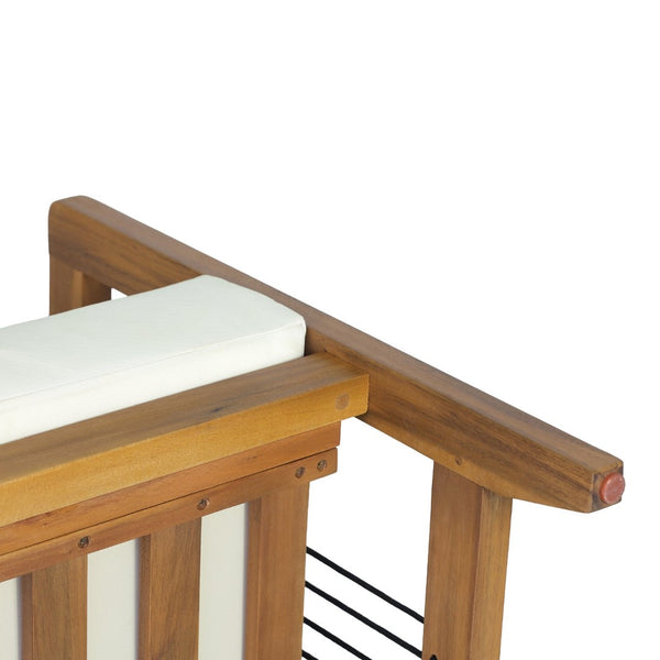 English Elm Acacia Wood Outdoor Armchair Set with Hand-Woven Rope Detailing and Thick Cushions N768P410983L_2