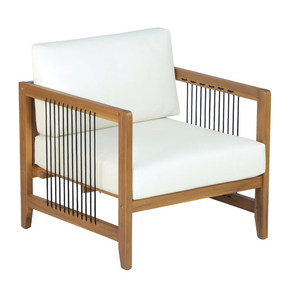 English Elm 4-piece Acacia Wood Outdoor Conversation Set with Woven Rope Detail and Teak Finish N768P410983L_2_N768P410984L_N768P410982L