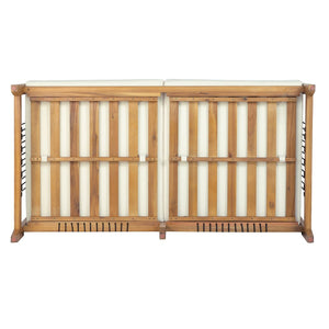 English Elm Acacia Wood Patio Loveseat Handwoven Rope Teak Finish Outdoor 2 Seat Sofa N768P410984L