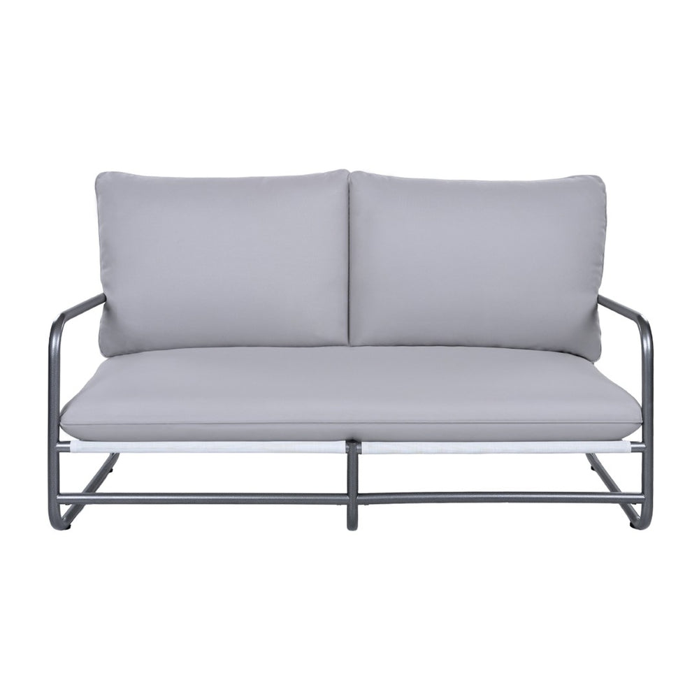 English Elm Outdoor Powder-coated Aluminum Loveseat with Thick Weather-resistant Cushions for Patio N768P422423W