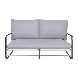 English Elm Outdoor Powder-coated Aluminum Loveseat with Thick Weather-resistant Cushions for Patio N768P422423W