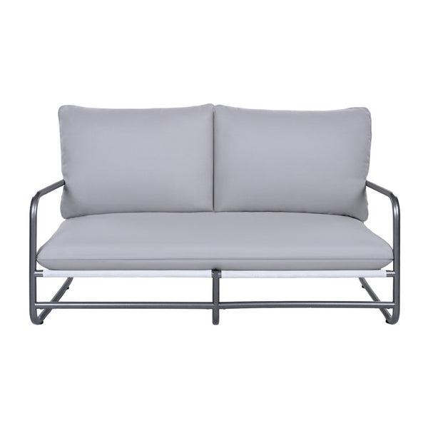 English Elm Outdoor Powder-coated Aluminum Loveseat with Thick Weather-resistant Cushions for Patio N768P422423W