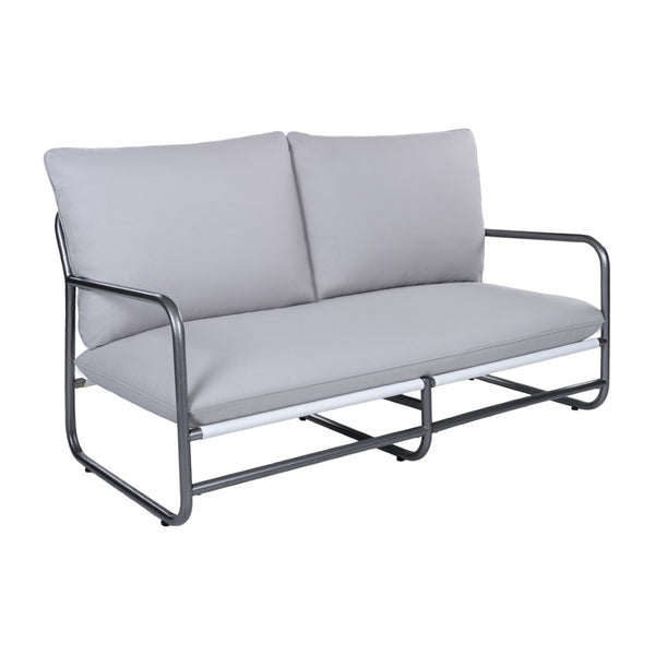 English Elm Outdoor Powder-coated Aluminum Loveseat with Thick Weather-resistant Cushions for Patio N768P422423W