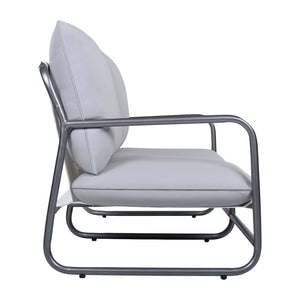English Elm Outdoor Powder-coated Aluminum Loveseat with Thick Weather-resistant Cushions for Patio N768P422423W