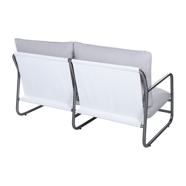 English Elm Outdoor Powder-coated Aluminum Loveseat with Thick Weather-resistant Cushions for Patio N768P422423W