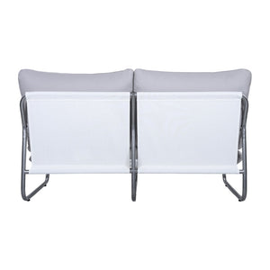 English Elm Outdoor Powder-coated Aluminum Loveseat with Thick Weather-resistant Cushions for Patio N768P422423W
