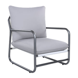 English Elm Outdoor Powder Coated Aluminum Armchair with Thick Weather Resistant Cushions for Patio N768P422424W