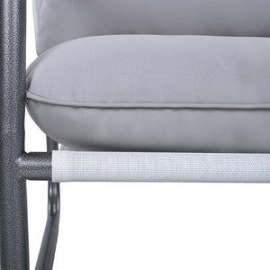 English Elm Outdoor Powder Coated Aluminum Armchair with Thick Weather Resistant Cushions for Patio N768P422424W