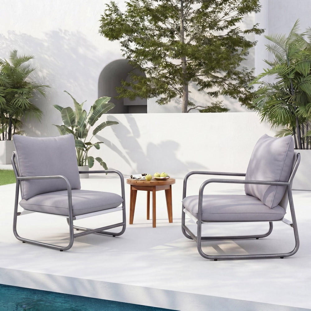 English Elm Outdoor Aluminum Patio Armchairs Set of Two with Thick Weather Resistant Cushions N768P422424W_2