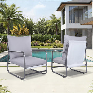 English Elm Outdoor Aluminum Patio Armchairs Set of Two with Thick Weather Resistant Cushions N768P422424W_2