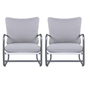 English Elm Outdoor Aluminum Patio Armchairs Set of Two with Thick Weather Resistant Cushions N768P422424W_2