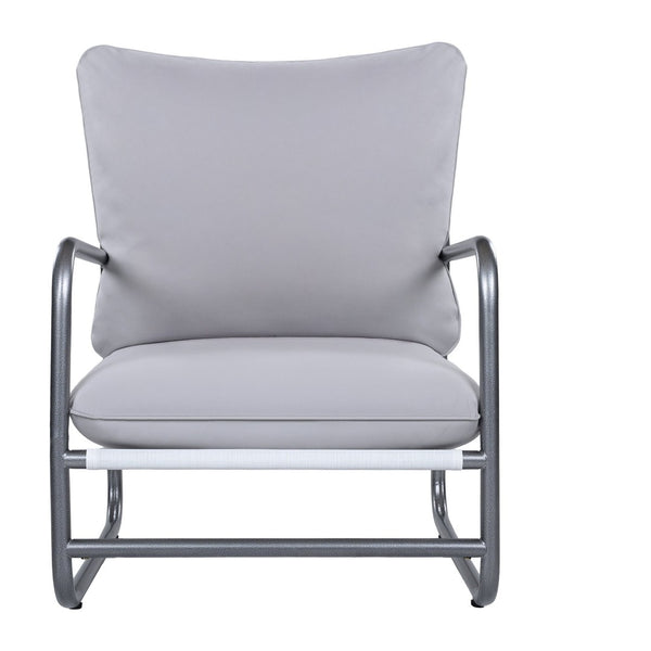 English Elm Outdoor Powder Coated Aluminum Armchair with Thick Weather Resistant Cushions for Patio N768P422424W