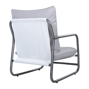 English Elm Outdoor Powder Coated Aluminum Armchair with Thick Weather Resistant Cushions for Patio N768P422424W