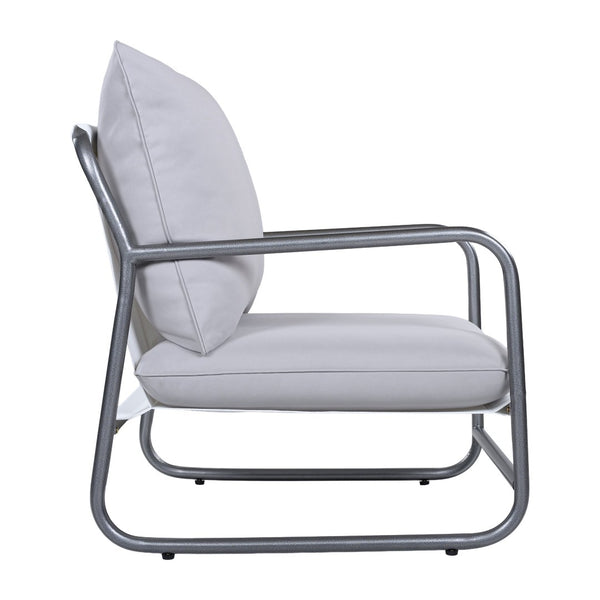 English Elm Outdoor Powder Coated Aluminum Armchair with Thick Weather Resistant Cushions for Patio N768P422424W