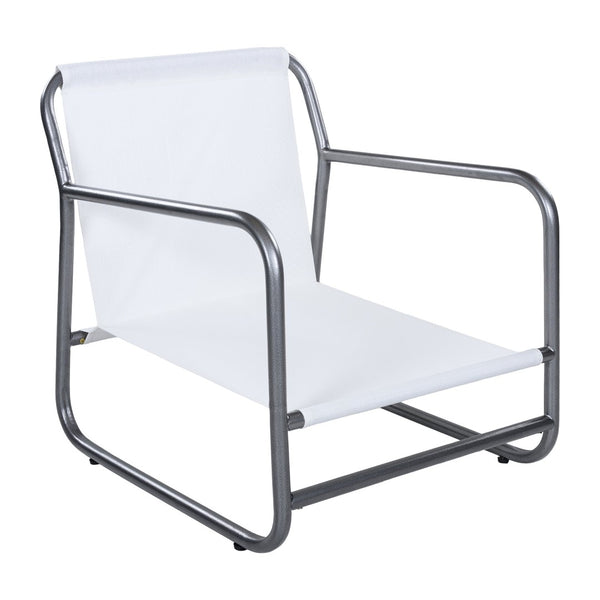 English Elm Outdoor Powder Coated Aluminum Armchair with Thick Weather Resistant Cushions for Patio N768P422424W