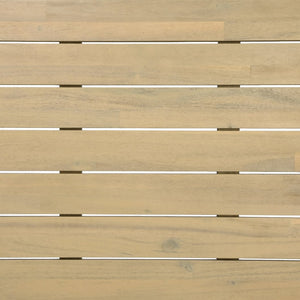 English Elm 70" Oval Solid Acacia Outdoor Dining Table Slatted Weatherproof Patio Design Seats Six Light Teak N768P426984L