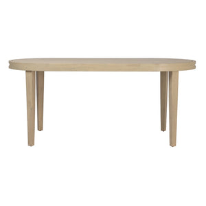 English Elm 70" Oval Solid Acacia Outdoor Dining Table Slatted Weatherproof Patio Design Seats Six Light Teak N768P426984L