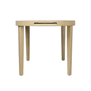 English Elm 70" Oval Solid Acacia Outdoor Dining Table Slatted Weatherproof Patio Design Seats Six Light Teak N768P426984L