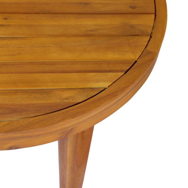 English Elm 70" Oval Solid Acacia Outdoor Dining Table Slatted Weatherproof Patio Design Seats Six Teak N768P426984T
