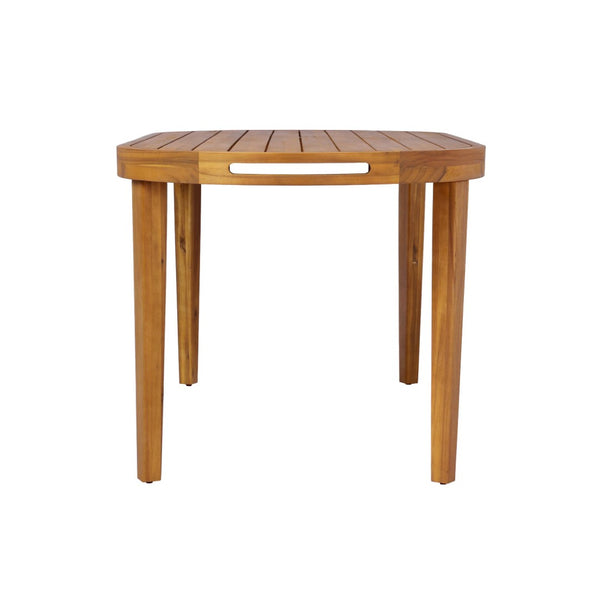 English Elm 70" Oval Solid Acacia Outdoor Dining Table Slatted Weatherproof Patio Design Seats Six Teak N768P426984T