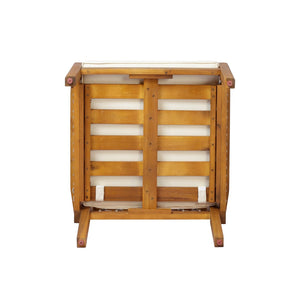 English Elm Outdoor Acacia Wood Patio Chairs Set of 2 with Woven Rope Arms and Cushions Teak / Oatmeal Rope / Cream Beige Cushion N768P426985T