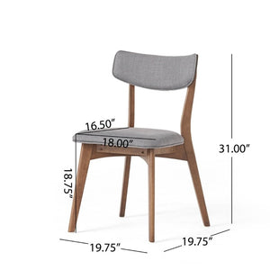 English Elm Caleb Mid-Century Rubberwood Dining Chairs with Curved Back and Foam Seat Set of 2 N768P428229D