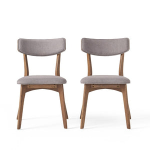 English Elm Caleb Mid-Century Rubberwood Dining Chairs with Curved Back and Foam Seat Set of 2 N768P428229D