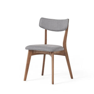 English Elm Caleb Mid-Century Rubberwood Dining Chairs with Curved Back and Foam Seat Set of 2 N768P428229D