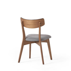 English Elm Caleb Mid-Century Rubberwood Dining Chairs with Curved Back and Foam Seat Set of 2 N768P428229D