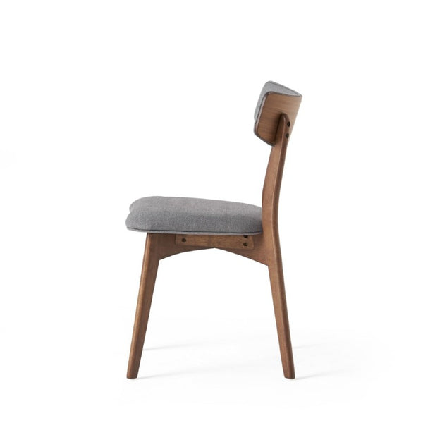 English Elm Caleb Mid-Century Rubberwood Dining Chairs with Curved Back and Foam Seat Set of 2 N768P428229D