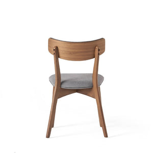 English Elm Caleb Mid-Century Rubberwood Dining Chairs with Curved Back and Foam Seat Set of 2 N768P428229D