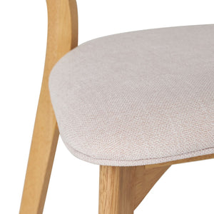English Elm Caleb Mid-Century Upholstered Dining Chair Set of 2 with Oak Legs and Curved Back N768P428229L