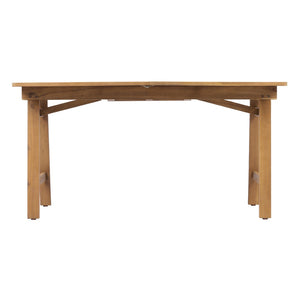English Elm Extendable Acacia Wood Patio Dining Table Slatted Top Teak Finish Seats Eight N768P437650T