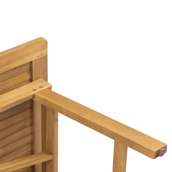 English Elm Extendable Acacia Wood Patio Dining Table Slatted Top Teak Finish Seats Eight N768P437650T