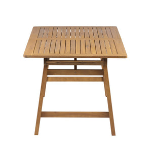English Elm Extendable Acacia Wood Patio Dining Table Slatted Top Teak Finish Seats Eight N768P437650T
