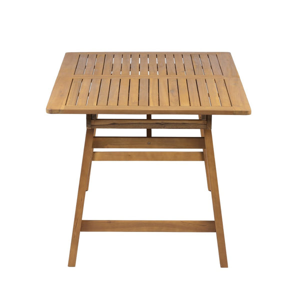 English Elm Extendable Acacia Wood Patio Dining Table Slatted Top Teak Finish Seats Eight N768P437650T