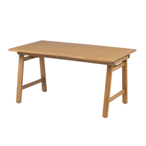 English Elm Extendable Acacia Wood Patio Dining Table Slatted Top Teak Finish Seats Eight N768P437650T
