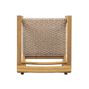 English Elm Outdoor Acacia Wood Armchairs with Hand Woven Wicker Seats for Patio Dining Set of 2 N768P437651T