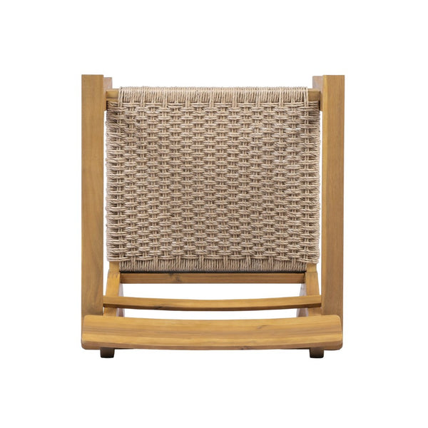 English Elm Outdoor Acacia Wood Armchairs with Hand Woven Wicker Seats for Patio Dining Set of 2 N768P437651T