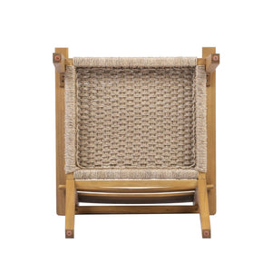 English Elm Outdoor Acacia Wood Armchairs with Hand Woven Wicker Seats for Patio Dining Set of 2 N768P437651T