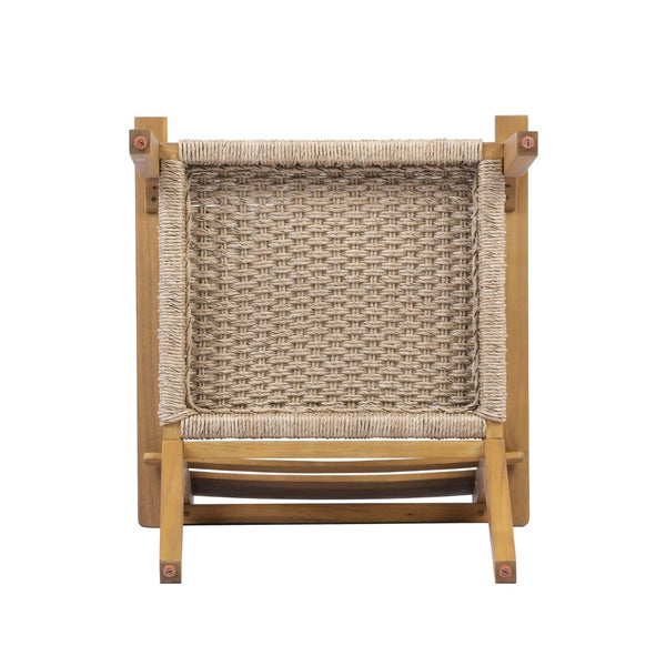English Elm Outdoor Acacia Wood Armchairs with Hand Woven Wicker Seats for Patio Dining Set of 2 N768P437651T