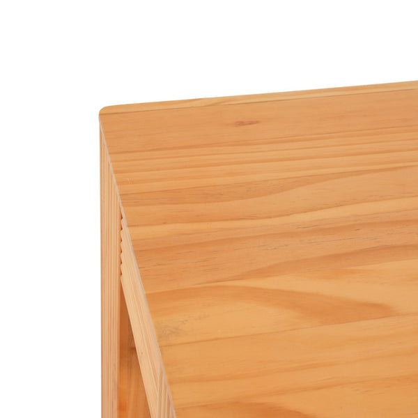 English Elm Natural Pine Fluted Side Table Sculptural Solid Wood End for Modern Living N768P442269N