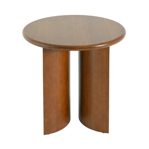 English Elm Walnut Stained Pine Round Side Table with Sculptural Fan Legs for Living Room N768P442343W