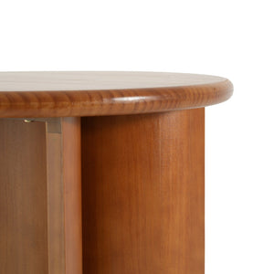 English Elm Walnut Stained Pine Round Side Table with Sculptural Fan Legs for Living Room N768P442343W