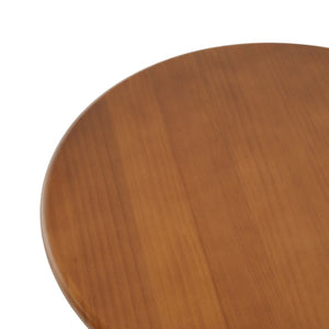 English Elm Walnut Stained Pine Round Side Table with Sculptural Fan Legs for Living Room N768P442343W