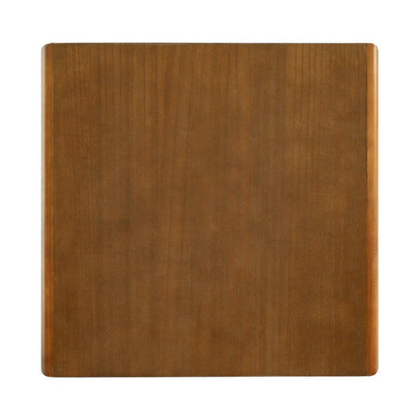 English Elm Mid-century Walnut Cube Side Table with Open Shelf for Living Room or Bedroom N768P442345W