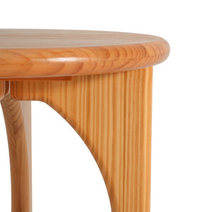 English Elm Natural Pine Solid Wood Round Side Table Geometric Open Base for Minimalist Spaces N768P442348N