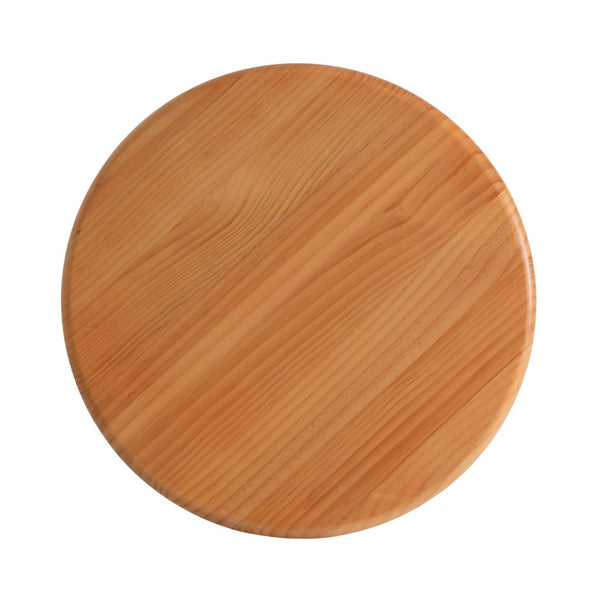 English Elm Natural Pine Solid Wood Round Side Table Geometric Open Base for Minimalist Spaces N768P442348N