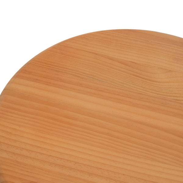 English Elm Natural Pine Solid Wood Round Side Table Geometric Open Base for Minimalist Spaces N768P442348N